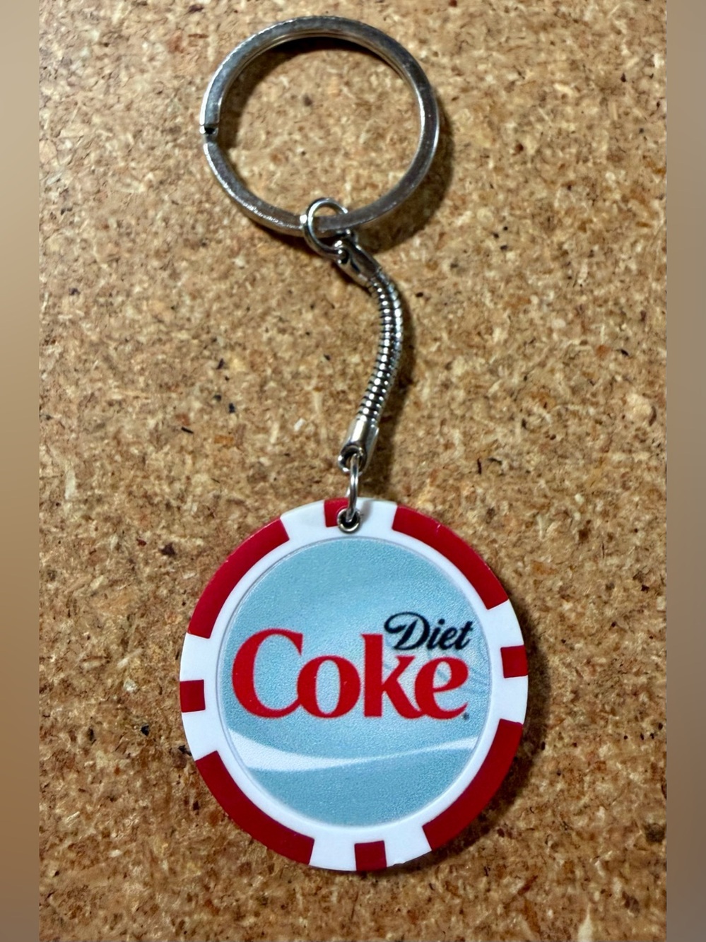 Vintage Diet Coke Soda Bottle Cap Poker Chip Keychain